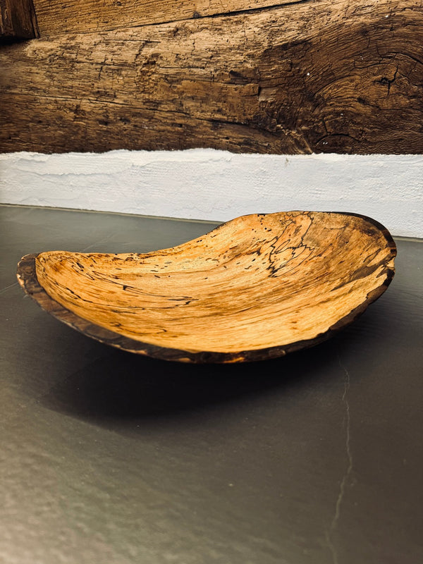Schale • gestockte Walnuss, ø 35 cm, H 9 cm