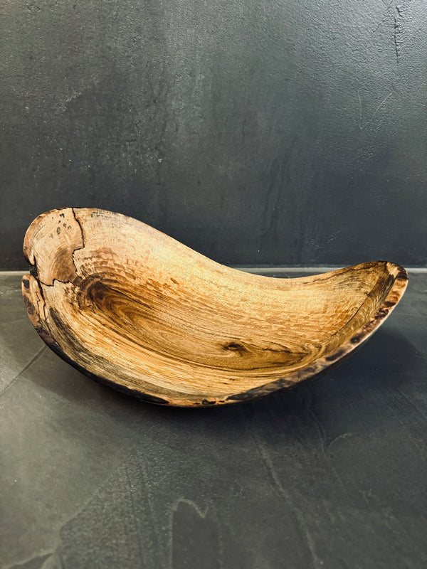 Schale • gestockte Walnuss, ø 34 cm, H 12 cm
