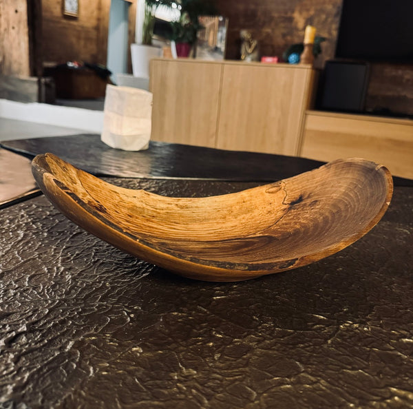 Schale • gestockte Walnuss, ø 32 cm, H 8 cm