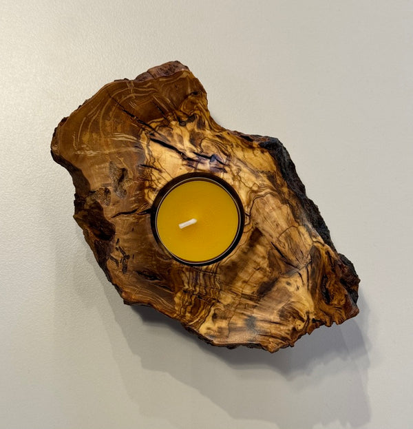 Kerzenständer • Olivenholz, ø 16 cm, H 5 cm