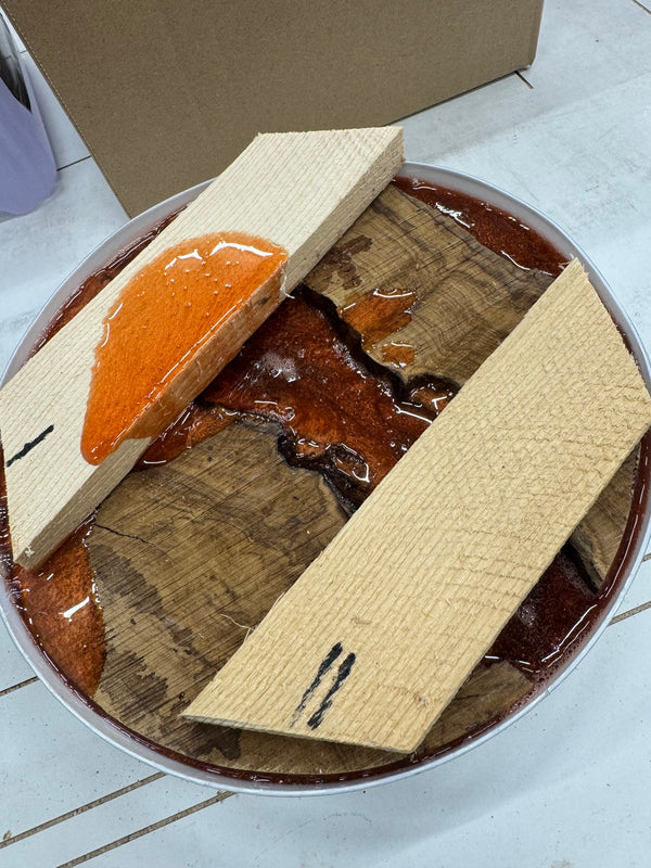 Schale • Olivenholz/Epoxy, ø 21 cm, Höhe 4 cm