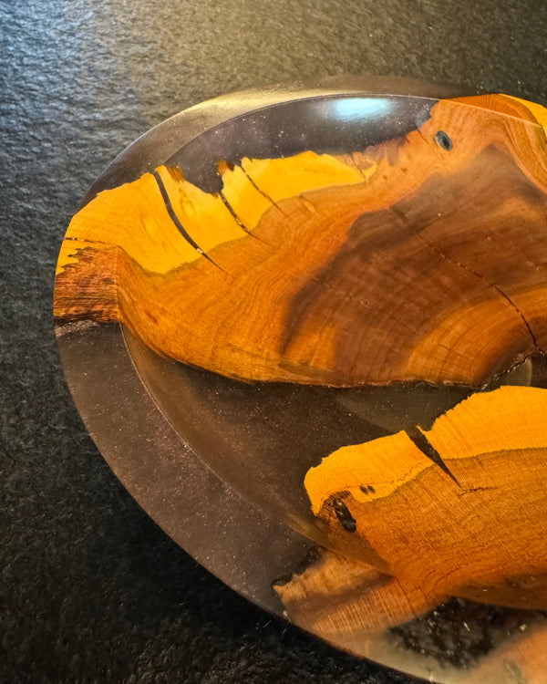 Schale • Zwetschgenknolle/Epoxy, ø 15 cm, Höhe 4 cm