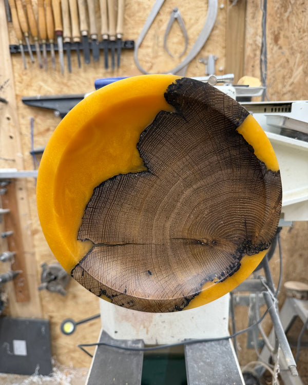 Schale • alte Eiche/Epoxy, ø 22 cm, Höhe 4 cm