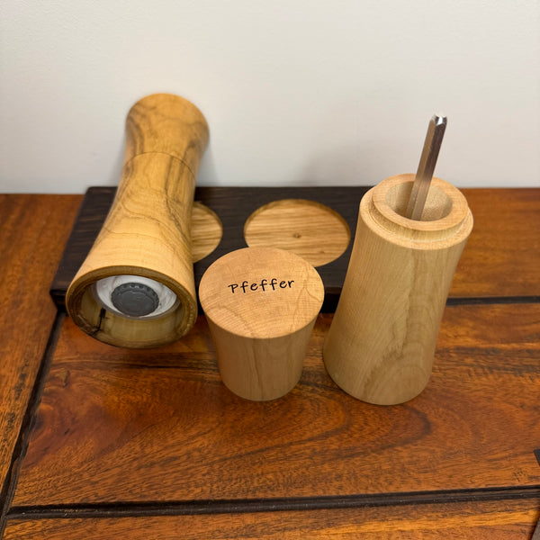 Salz- und Pfeffermühle -Set "CrushGrind" 16 cm • Traubenkirsche/Ahorn