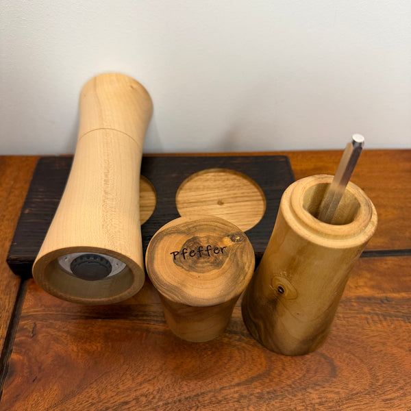 Salz- und Pfeffermühle -Set "CrushGrind" 16 cm • Ahorn/Traubenkirsche